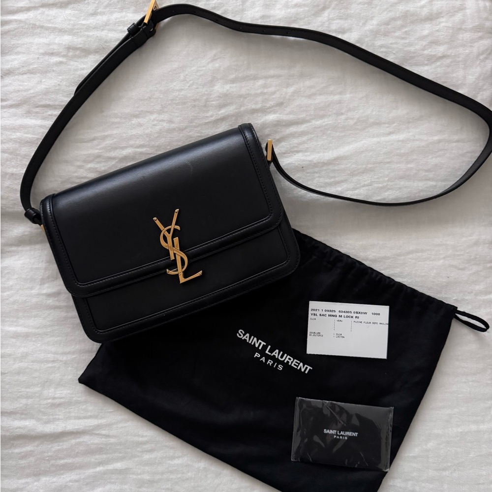 *SOLD* Authentic Saint Laurent Black Medium Solferino Bag - Picture 1 of 6